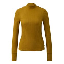 Q/S designed by Slim-fit long sleeve shirt with ribbed texture  - brown (8504)