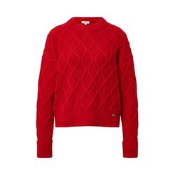s.Oliver Red Label Pullover aus Grobstrick mit Zopfmuster  - rot (3384)