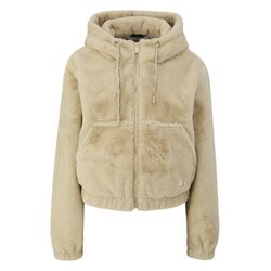 Q/S designed by Flauschige Kapuzenjacke in Felloptik - beige (7800)