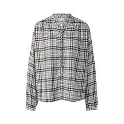 s.Oliver Red Label Checked shirt blouse with ruffled collar - brown/green (64N3)