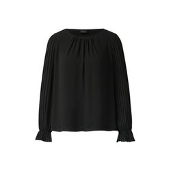 s.Oliver Black Label Bluse: Regular Fit mit U-Boot-Ausschnitt & Volantärmeln  - schwarz (9999)