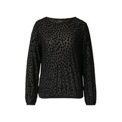 s.Oliver Black Label Long-sleeved velvet shirt: Relaxed fit with burnout pattern  - black (9999)