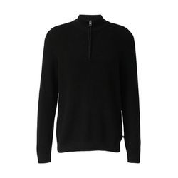 s.Oliver Red Label Baumwoll-Pullover mit Struktur und Troyer-Kragen - schwarz (9999)