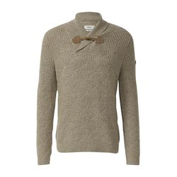 s.Oliver Red Label Strickpullover mit Schalkragen und Schlaufen-Verschluss - beige (80W0)