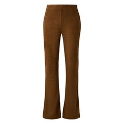 Q/S designed by Hose mit ausgestelltem Bein in Wildlederoptik  - braun (0009)