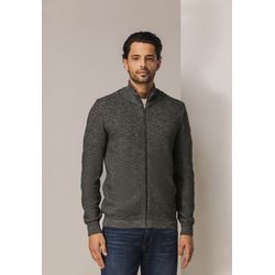 State of Art Melierte Strickjacke mit Strukturmuster - grau (9895)