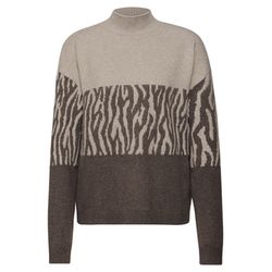 Street One Color-Block Jacquard Sweater - brown (27142)