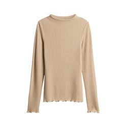 Opus Slim Longsleeve aus feinem Rippjersey - Somanzi - braun (2088)