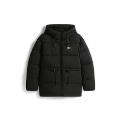Tommy Jeans Puffer-Jacke aus Ripstop-Gewebe mit Kapuze - schwarz (BDS)