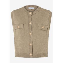 More & More Strickweste mit Knöpfen - beige/grün (0662)