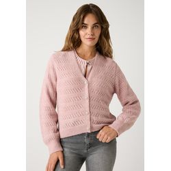 More & More Ajour-Cardigan mit Glanzknöpfen - pink (0824)