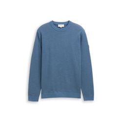 Tom Tailor Minimalistischer Rundhalspullover - blau (10980)