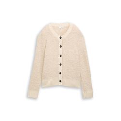 Tom Tailor Bouclé cardigan with wool - beige (36844)