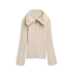 Tom Tailor Cardigan with troyer collar - beige (36844)