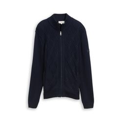 Tom Tailor Strickjacke mit Zopfmuster - blau (10668)