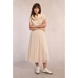 Molly Bracken Long pleated skirt in tulle - beige (ECRU)