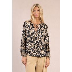 Molly Bracken Oversize-Bluse mit Print - beige/schwarz (BLATAN)