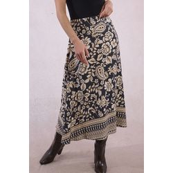 Molly Bracken Long skirt, bohemian print - beige/black (BLATAN)
