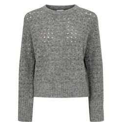 Nümph Sweater with openwork pattern - Nuriette - gray (0517)