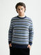 Scotch & Soda Weicher Strickpullover mit Streifen und normaler Passform - blau (410(Peacoat Multi Stripe))