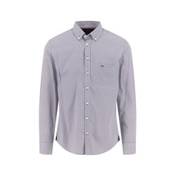 Fynch Hatton Hemd mit Mikromuster - blau/rot (367)