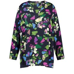 Samoon Blouse with floral pattern - green (05762)