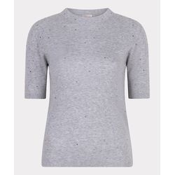 Esqualo Fine knit top with glittering studs - gray (Light Grey Melange)