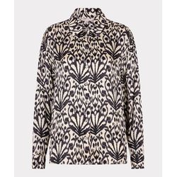 Esqualo Oversized Bluse - City Sign - beige/braun (PRINT)