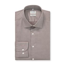 Olymp Body fit: Shirt - brown (27)