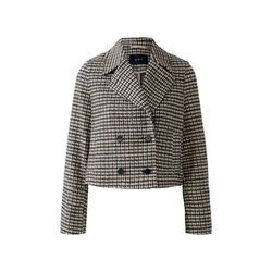 Oui Cool pea coat made of comfortable cotton jersey - beige/black (0728)