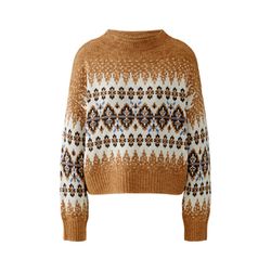 Oui Jacquard sweater - brown (0791)