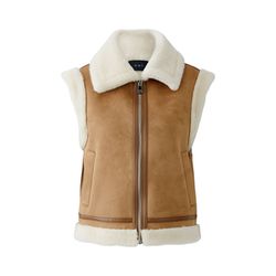 Oui Weste im Lammfell Look   - braun (0781)