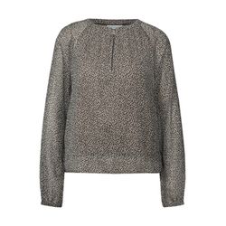 Street One Studio Chiffon Leo blouse with zipper - beige/brown (26922)