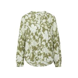 s.Oliver Red Label Fließende Viskose-Bluse mit Raffung - grün/beige (79A0)