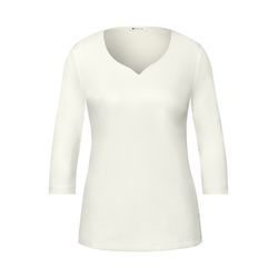 Street One T-shirt à encolure en cœur - blanc (10108)