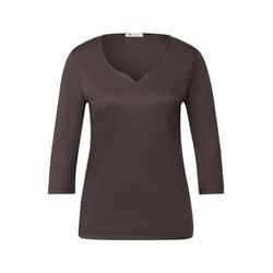 Street One Shirt mit Herzausschnitt - braun (17516)