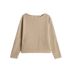 Opus Striped sweatshirt with knit look - Gresh - beige/brown (20033)
