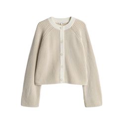 Opus Cardigan im Streifendesign - Delsie - beige/braun (20019)