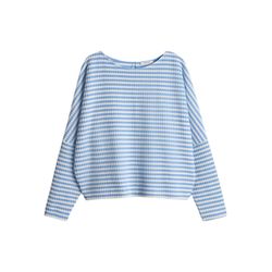 Opus Striped sweatshirt with knit look - Gresh - blue/white (60036)
