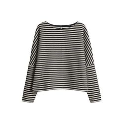 Opus Ringel Sweatshirt in Strickoptik - Gresh - beige/schwarz (900)