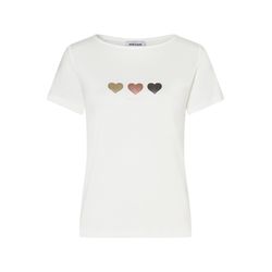 More & More Shirt mit Aufdruck 3 Herzen - weiß (0041)