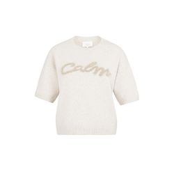 Yaya Pullover mit flauschigem Textdetail - beige (990402)