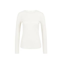 Yaya T-shirt côteée manches longues - beige/weiß (10002)