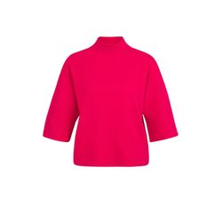Yaya Pullover mit dreiviertellangen Rippärmeln und Stehkragen - pink (818522)