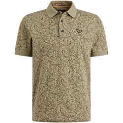 PME Legend Polo shirt with all-over print - brown (Kaki-Silver Sage)