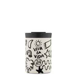 24Bottles Kaffeebecher - Travel Tumbler (350ml) - schwarz/weiß (Viva la Vida)