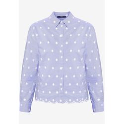 Zero Blouse with stripes and embroidery - blue (8810-BlueWhite)